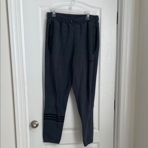 adidas Dark Gray Joggers with Black Stripes